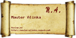 Mauter Alinka névjegykártya